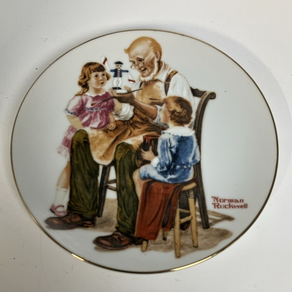 1982 Norman Rockwell Classic Decorative Plate The Toy Maker Limited‎ Edition